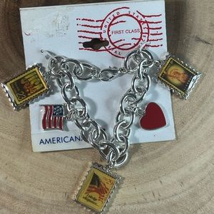 Vintage USPS U S Postal Service Charm Bracelet with charms
